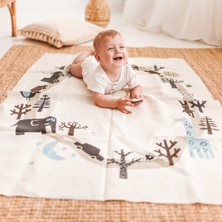 Baby Milestone Blanket – 100% Natural Linen, Perfect for Monthly Growth Photos