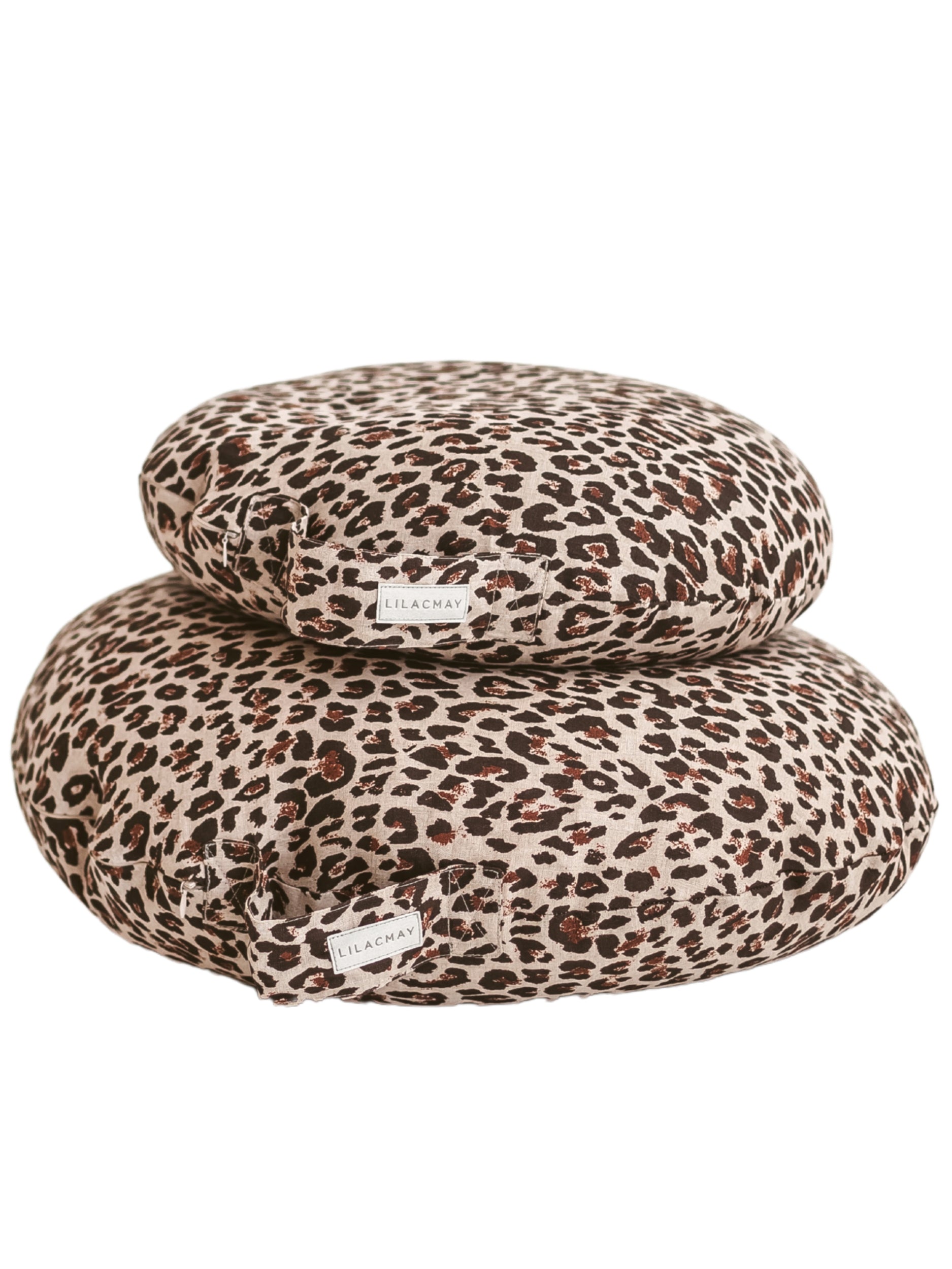 MINICAMP Yoga Pillow Meditation Cushion from 100% Linen in Leopard Pattern