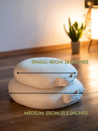 MINICAMP Yoga Pillow Meditation Cushion from 100% Linen in Natural Color