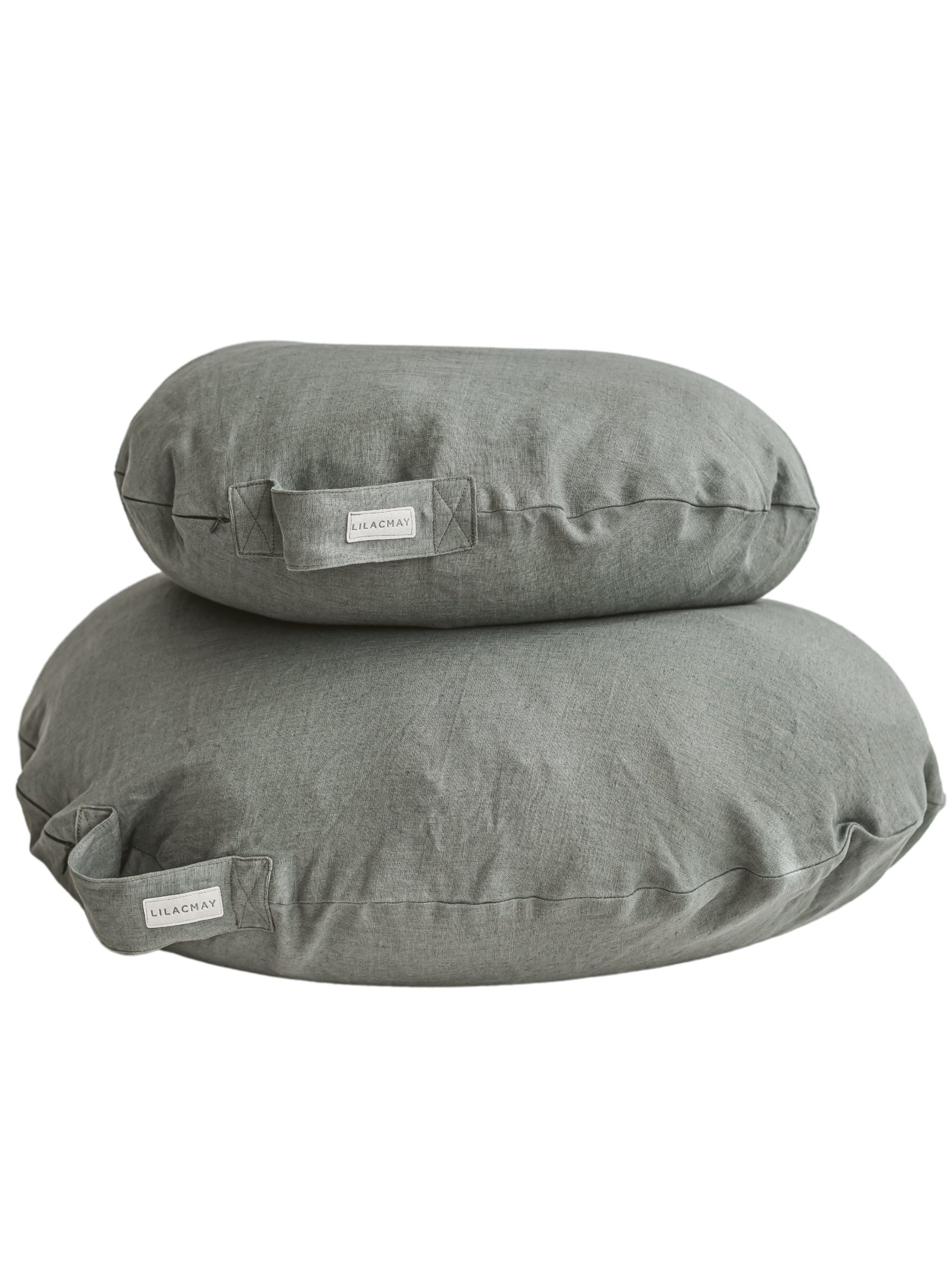 MINICAMP Yoga Pillow Meditation Cushion from 100% Linen in Forest Green