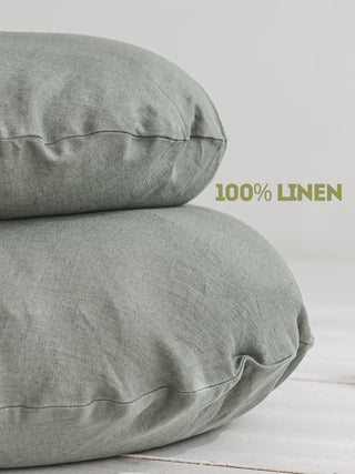 MINICAMP Yoga Pillow Meditation Cushion from 100% Linen in Forest Green