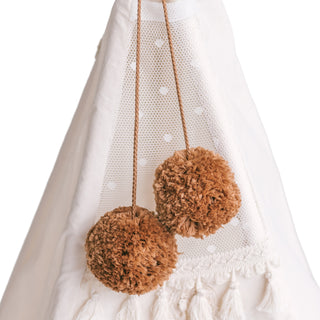 Pom Pom Teepee Tent Toppers - Decorative PomPoms |Colour: Tan