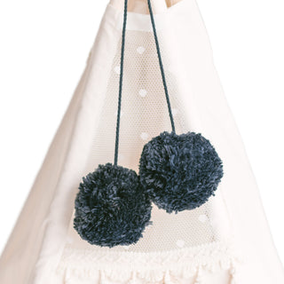 Pom Pom Teepee Tent Toppers - Decorative PomPoms |Colour: Graphite