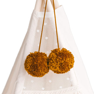 Pom Pom Teepee Tent Toppers - Decorative PomPoms |Colour: Mustard