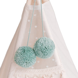 Pom Pom Teepee Tent Toppers - Decorative PomPoms |Colour: Mint