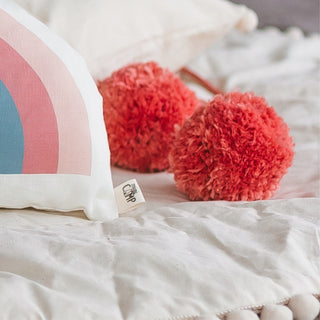 Pom Pom Teepee Tent Toppers - Decorative PomPoms |Colour: Coral