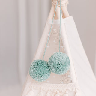 Pom Pom Teepee Tent Toppers - Decorative PomPoms |Colour: Mint