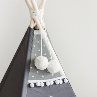 Pom Pom Teepee Tent Toppers - Decorative PomPoms |Colour: White