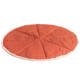 MINICAMP Floor Mat for Children with Cotton Fringes in Terracotta