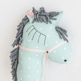 MINICAMP Unicorn Hobby Horse Stick Toy – Handmade Linen Ride-On Toy in Mint