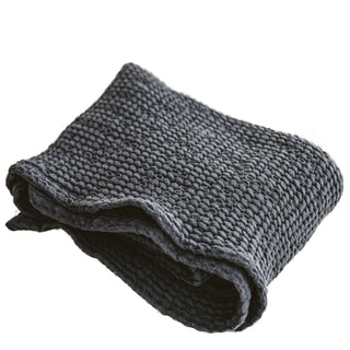 MINICAMP Linen Waffle Blanket Bath Towel in Dark Grey