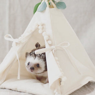 MINICAMP Hedgehog Bed Teepee with Soft Pad in Ecru