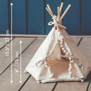 MINICAMP Hedgehog Bed Teepee with Soft Pad in Ecru - Size 4XS