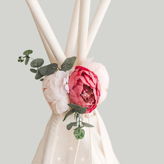 Peony Garland on a Teepee - Perfect Decoration for Baby Shower or Birthday Setup