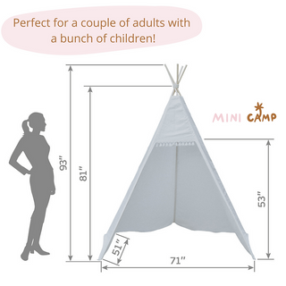 Outdoor Teepee Tent for Adults and Kids 7.8 ft Tall