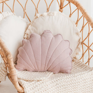 Seashell Linen Cushions - Beach Style Teepee Tent Throw Pillows