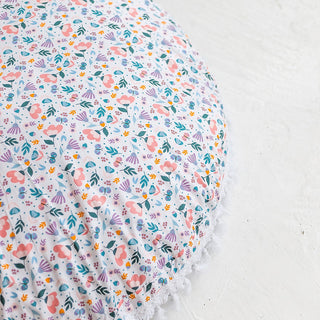 Big Floor Cushion with Floral Poplin Cover