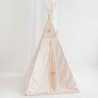 Square Children's Teepee with Pom Poms