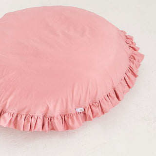 Large Pink Floor Cushion with Ruffles