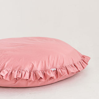 Large Pink Floor Cushion with Ruffles