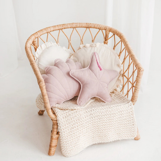 Linen Seastar Pillow, Throw Pillow, Beach Decor in Pink