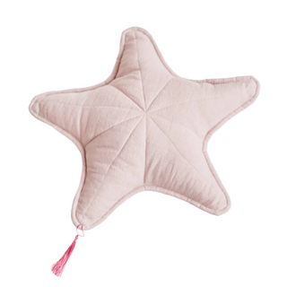 Linen Seastar Pillow, Throw Pillow, Beach Decor in Pink