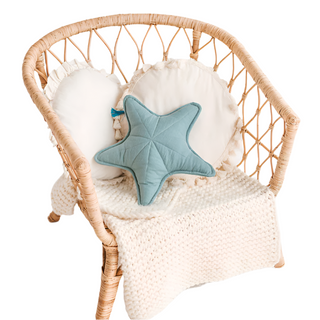 Linen Seastar Pillow, Throw Pillow, Beach Decor in Mint