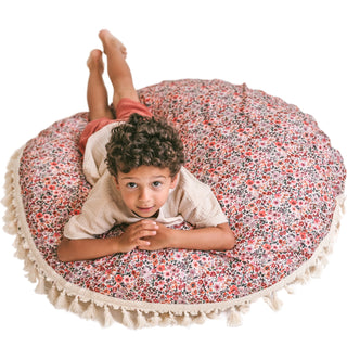 MINICAMP Big Floor Cushion with flower pattern